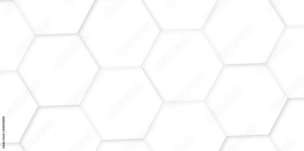 Poster 3d hexagonal structure futuristic white background and embossed hexagon abstract with hexagon backgr