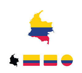Obraz premium Vector Colombia flag. Set of Colombia Flags Collection. 