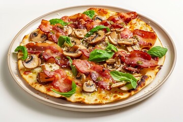 Bacon and Mushroom Flatbread: A Delicious Gourmet Dish