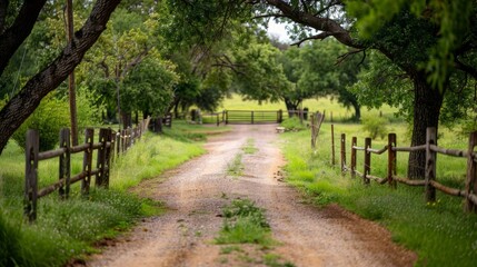 A peaceful country road leads to a rustic entrance welcoming visitors to the Heritage Ranch Tour.