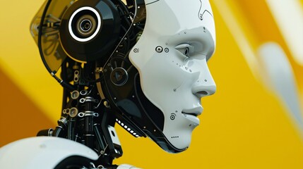 A dynamic image capturing an AI expert speaking at a professional event