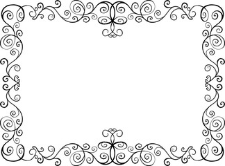 Frame of curls. Vector illustration. Decorative element.