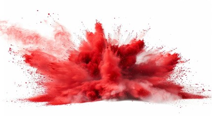 Dynamic Red Powder Explosion - Generative AI