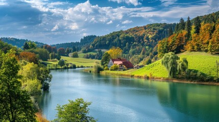 Heidelberg cityscape panorama in summer, landscape Baden-W&uuml;rttemberg, Germany