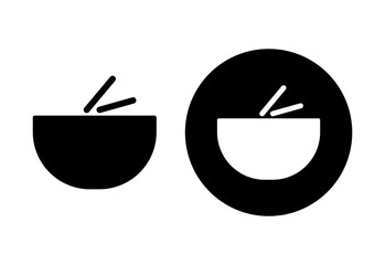 Bowl Chop Stick icon flat design isolated on white background