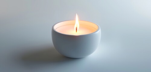 A single candle flickers, casting a warm glow against a serene backdrop. Soft hues envelop the scene, accentuating the intimate ambiance, perfect for romantic moments. isolated against th background  