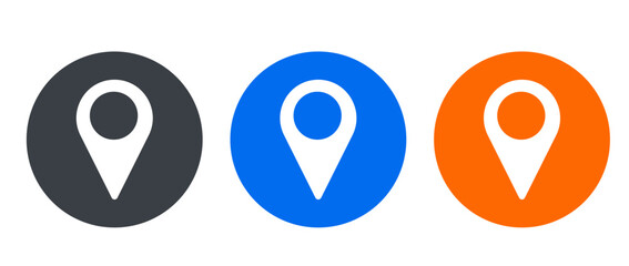 location pin icon set flat design isolated on white background