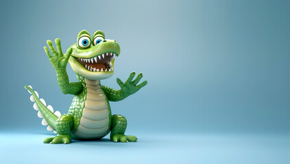 Fototapeta premium funny green crocodile
