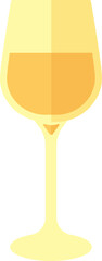 Faceted glass of white wine vector illustration.  Transparent background