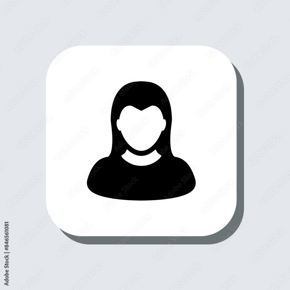 Poster user icon vector. profile sign symbol in trendy flat style. profile vector icon illustration in squa
