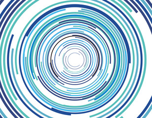 背景イラスト・サイバー幾何学　青　円　背景透過