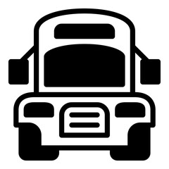 bus icon or logo illustration outline black style