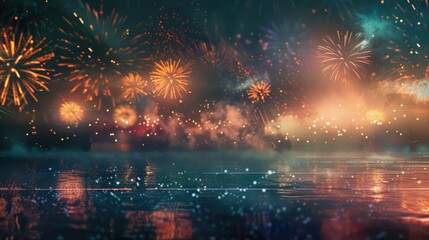 fireworks over the water