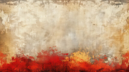 Fototapeta premium A rustic, textured painting with earthy tones of brown and beige. The weathered surface and rough texture evoke a vintage and natural feel.
