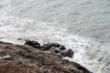 High-angle view of the seaside