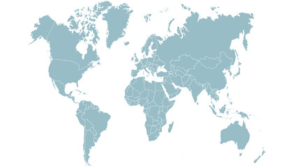 World map. Modern color vector map. Silhouette map	