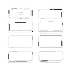Vector Abstract frames with a technology futuristic interface HUD vector design. This sophisticated and modern design is perfect for projects seeking an advanced, high-tech appearance.
