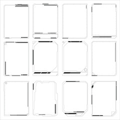 Vector Abstract frames with a technology futuristic interface HUD vector design. This sophisticated and modern design is perfect for projects seeking an advanced, high-tech appearance.
