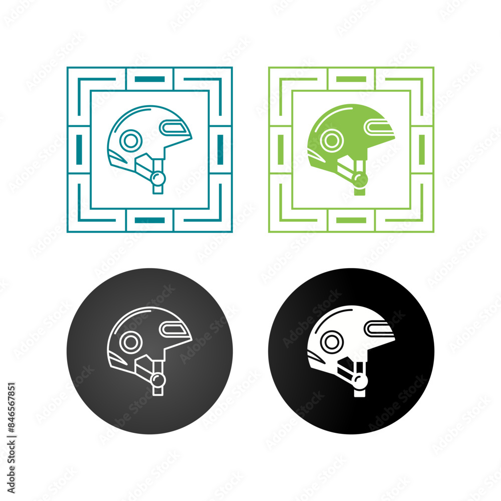 Poster Helmet Vector Icon