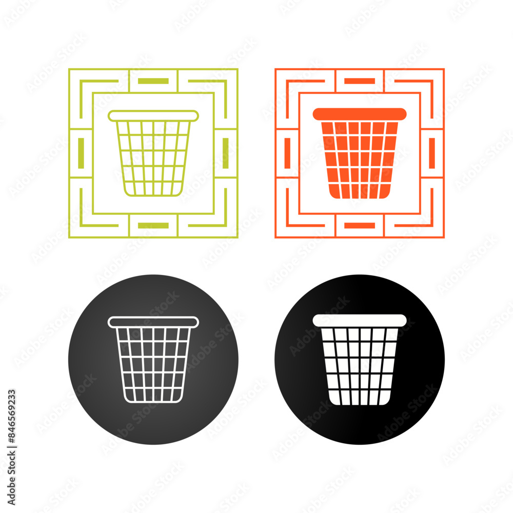 Canvas Prints trash bin vector icon