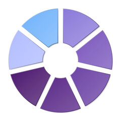 Obraz premium Blue tone circle infographic with 7 steps, process or options.