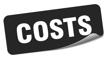 costs sticker. costs label