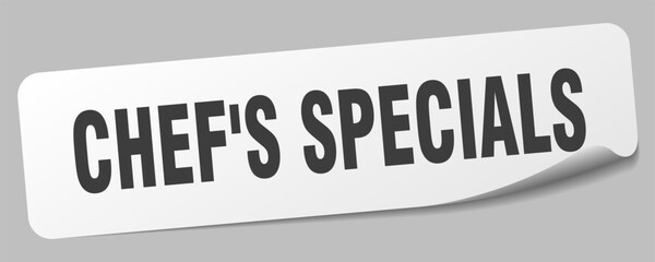 chef's specials sticker. chef's specials label
