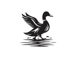Obraz premium Dynamic Vector Duck Silhouette Drawing