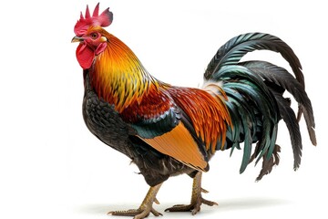 Fototapeta premium A big rooster with a white background