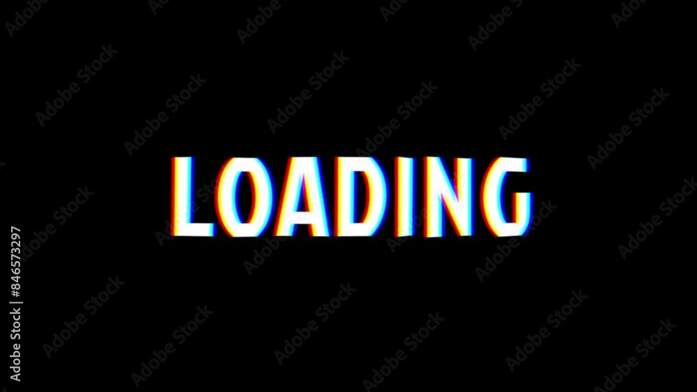 Poster loading text message flowing animation on a black background