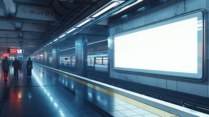 Obraz premium Metro Station Billboard | Billboard mockup | Landscape mockup