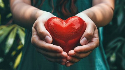 close-up of hands holding a red heart symbol, representing the importance of organ donation for saving lives