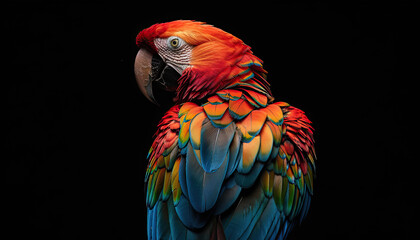 Fototapeta premium red, blue and yellow macaw ara
