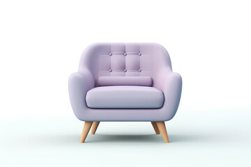Isolated armchair on white background 3D rendering
