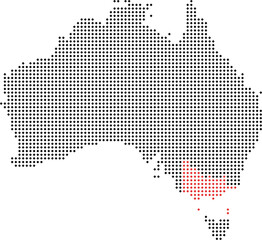 Victoria Maps Halftone Dots Australia Country