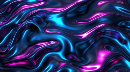 Obraz premium Vivid blue and pink neon light waves background