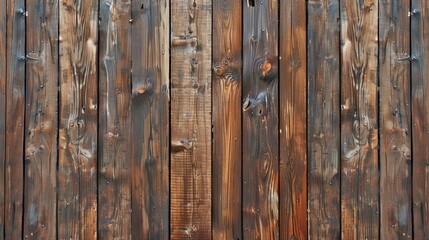 Naklejka premium Brown painted vertical wooden boards in antiquated style