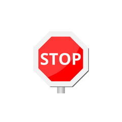 Stop sign icon isolated on transparent background