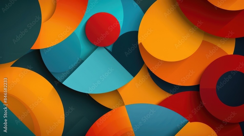 Poster a bunch of overlapping circles with transparency and various bright colors. aig51a.