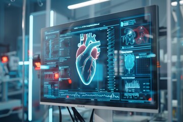 Futuristic medical research or human heart