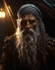 Obraz premium recreación de un viejo pirata del mar