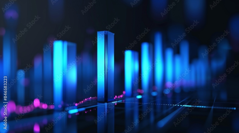 Poster A bar graph illustrating daily trading volume for a specific stock, reflecting market activity and liquidity.