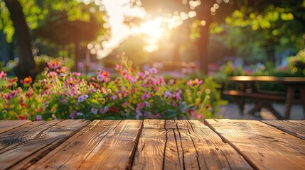 Sunny Afternoon in a Lush Green Backyard Garden