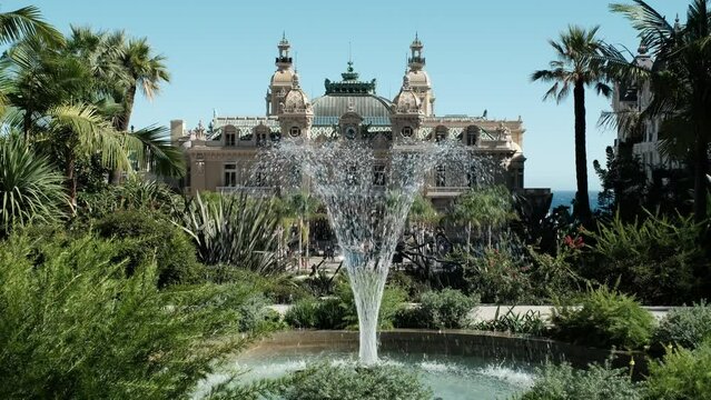 fountain in the city center of Monaco, Monta Carlo.