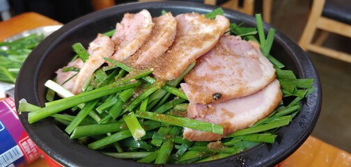 Roast duck with chives