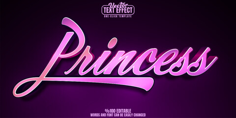 Princess editable text effect, customizable royal and queen 3d font style © LetsSmile