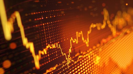 A line graph showing stock price fluctuations over time, indicating market volatility and trends.