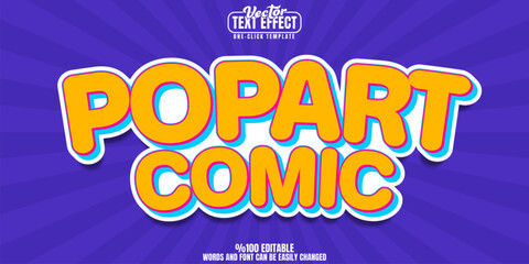 Fototapeta premium Cartoon editable text effect, customizable children and comic 3D font style