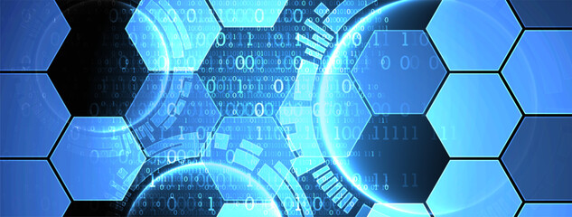 Hexagons on gradient color background. Hi-tech digital technology concept. Vector