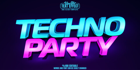 Party editable text effect, customizable music and disco 3D font style
